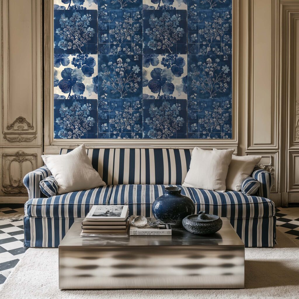 Coffret Patchwork n°3 de feuille de papier peint - Nara Minuit