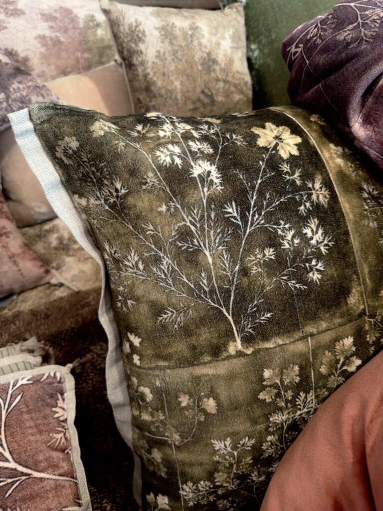 Housse de coussin Herbier Kaki - grand rectangle