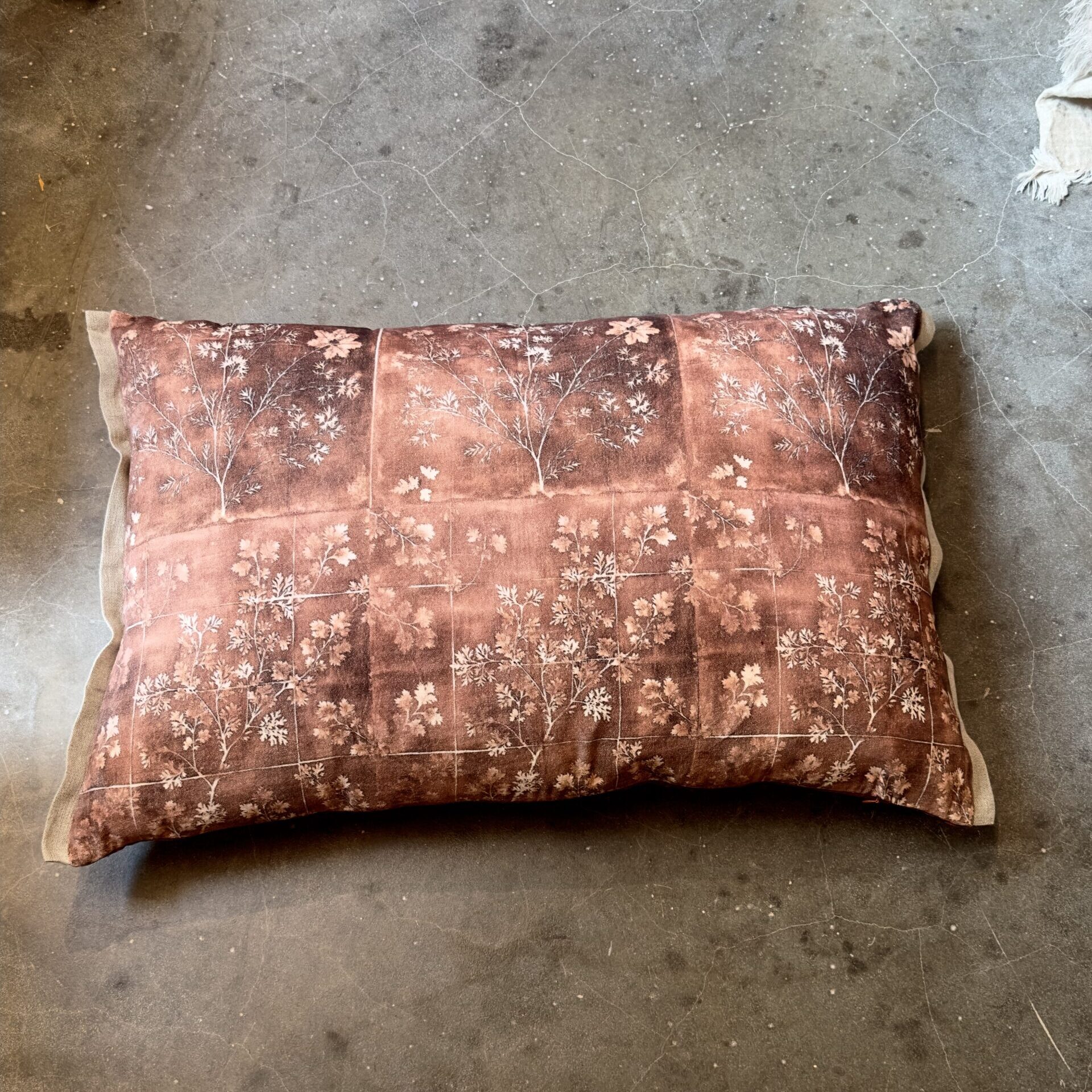 coussin herbier terracotta