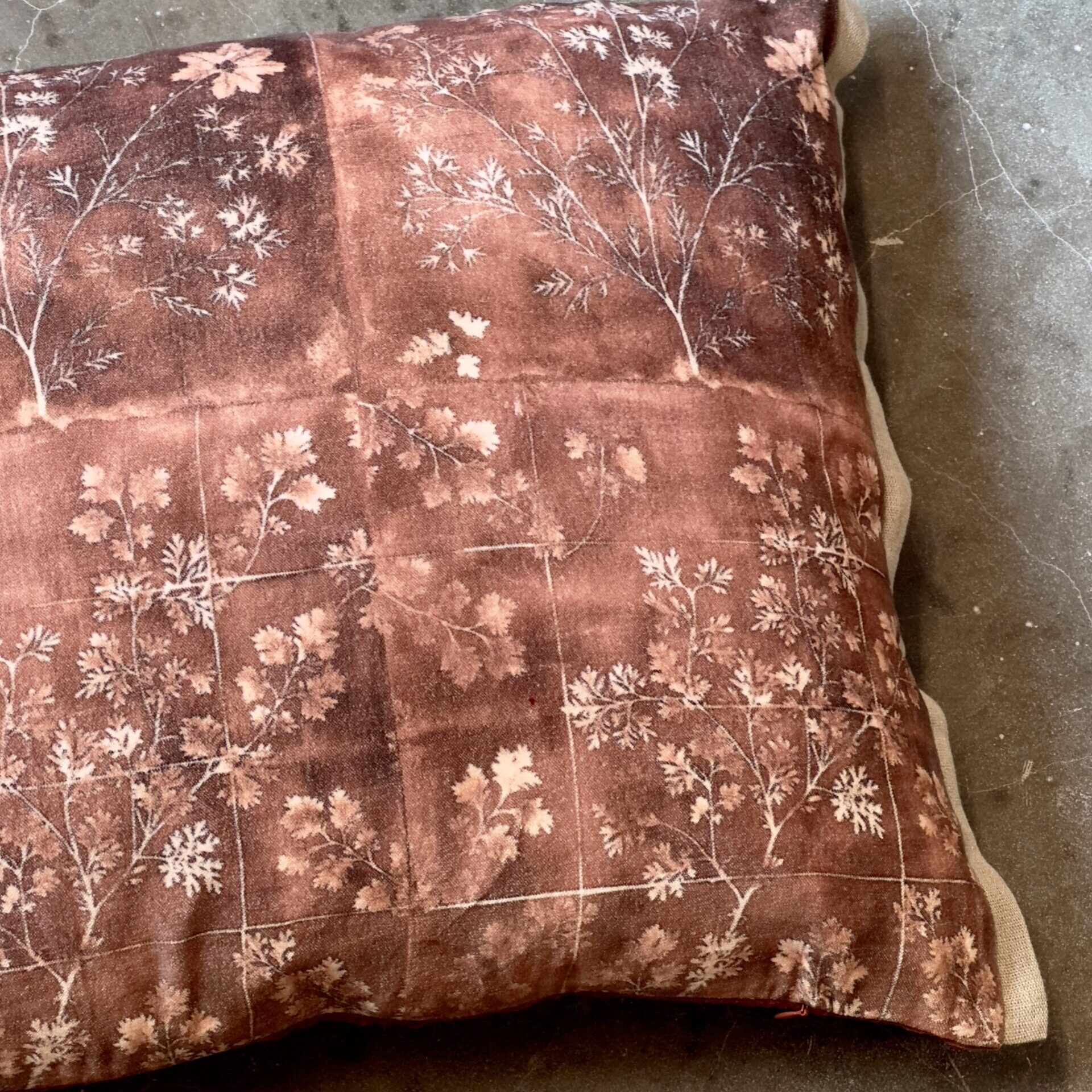 coussin herbier terracotta