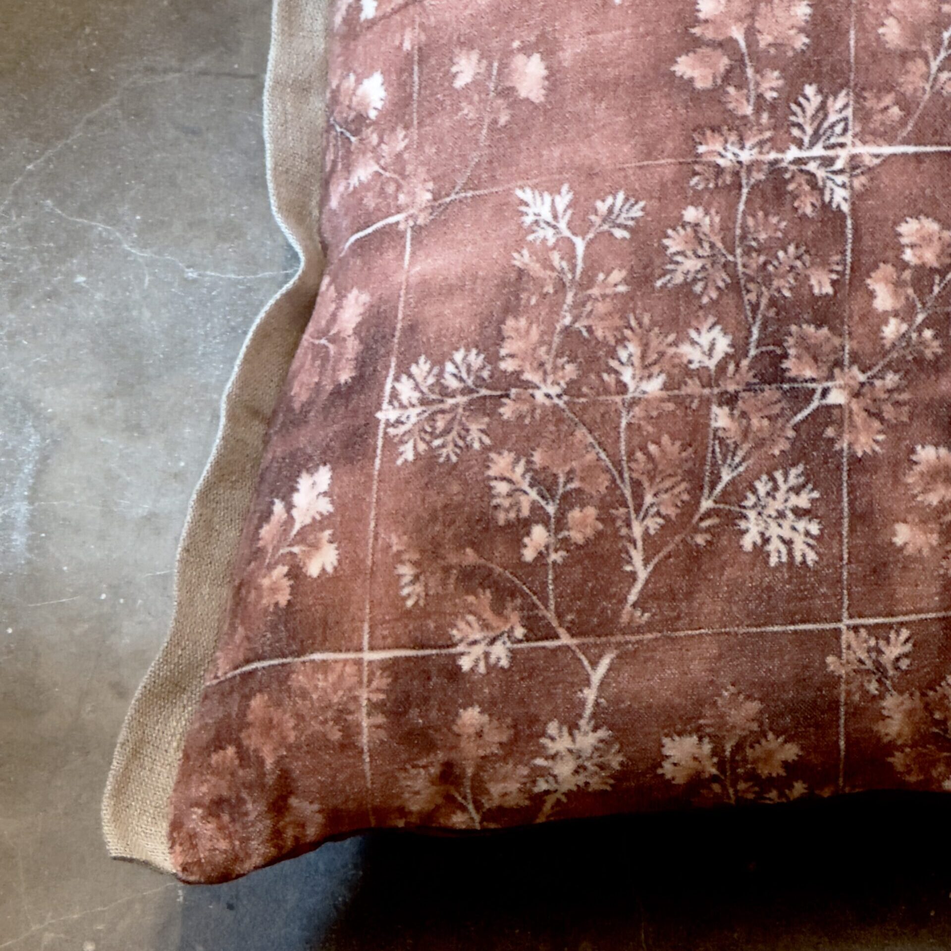 coussin herbier terracotta