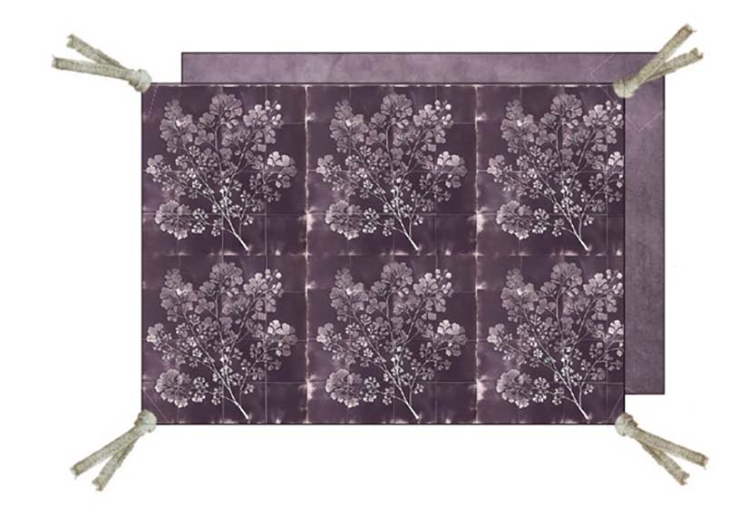 Housse de coussin Herbier Lilas - petit rectangle