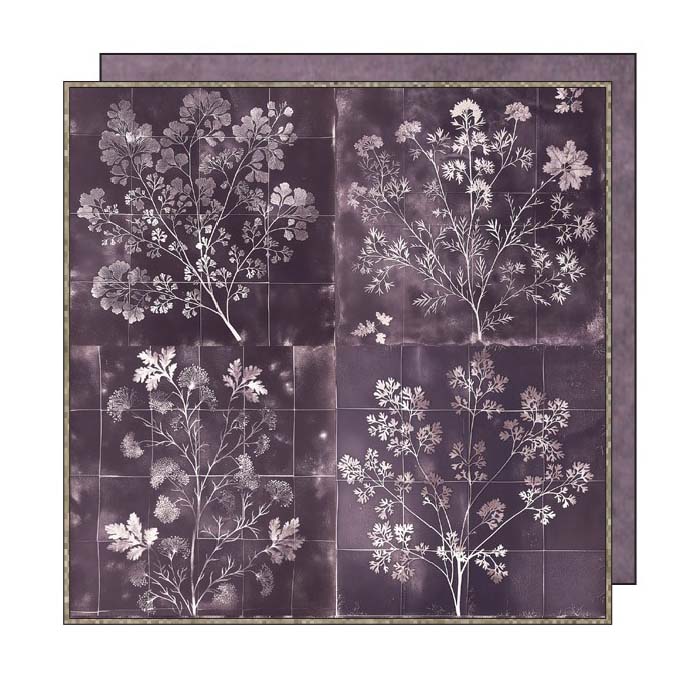 Housse de coussin Herbier Lilas - carré