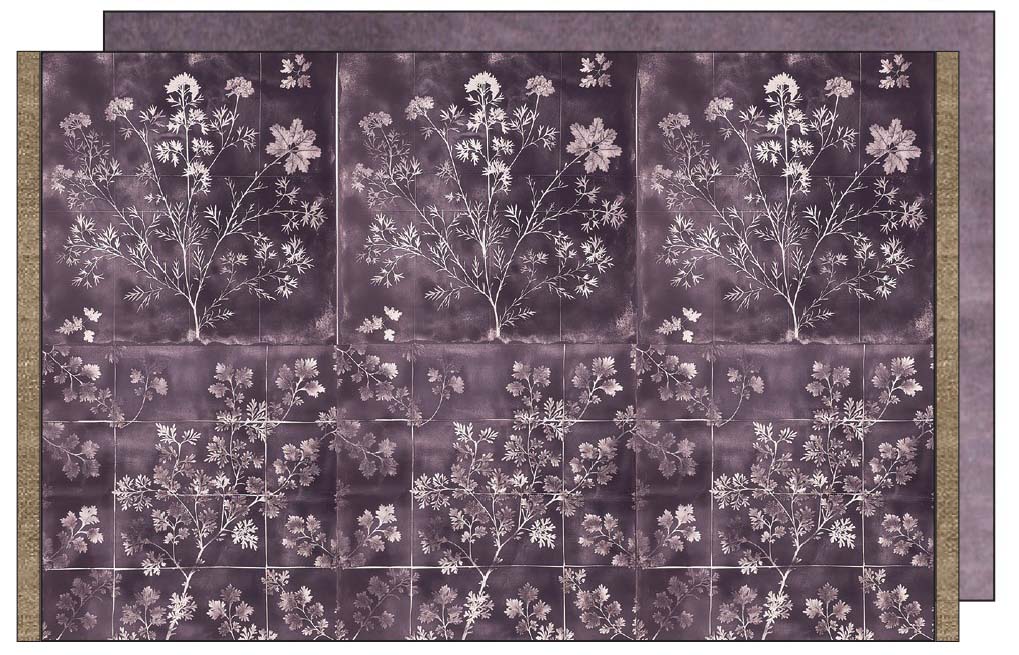 Housse de coussin Herbier Lilas - grand rectangle