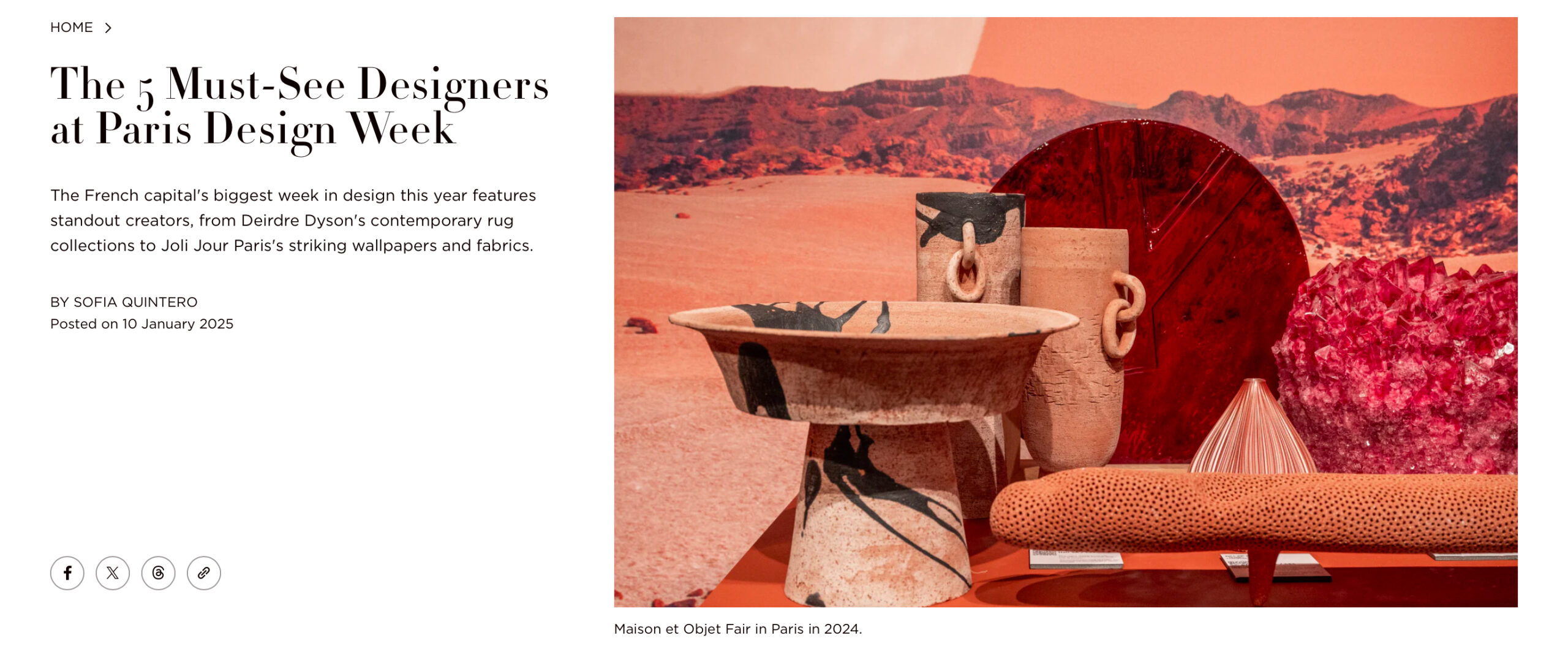 article de presse Assouline sur les 5 designers clés