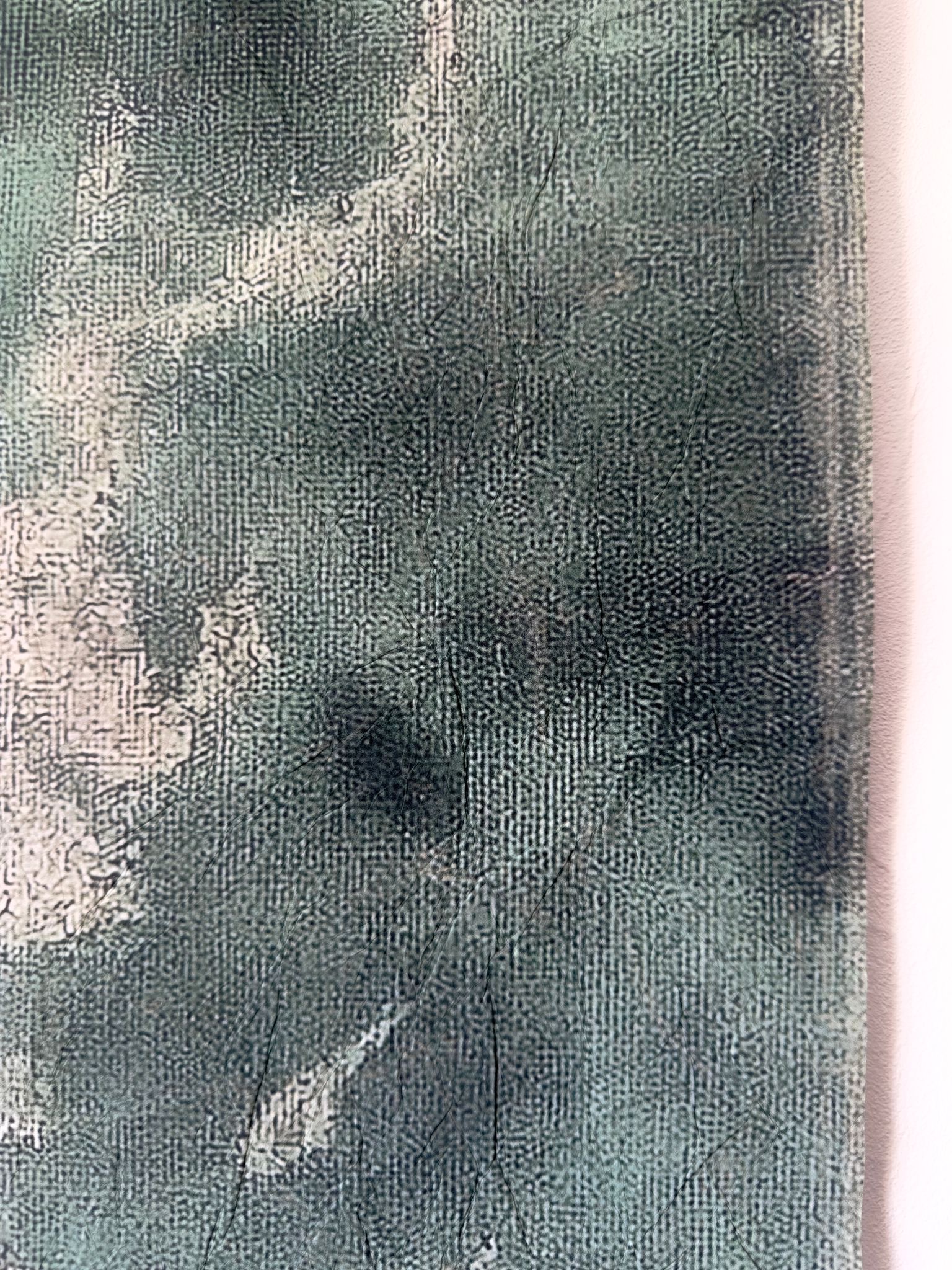 Toile à suspendre, imprimée sur papier froissé et plissé à la main