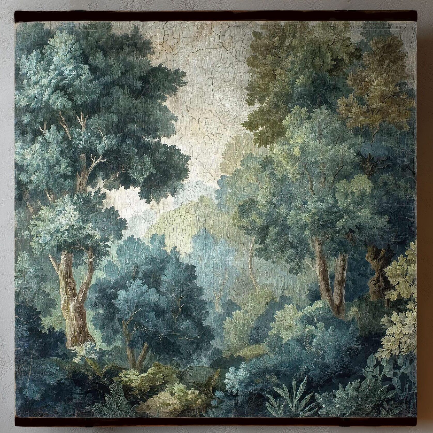 Toile à suspendre, imprimée sur papier froissé et plissé à la main