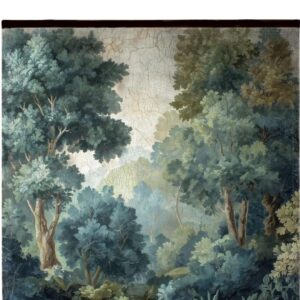 Toile à suspendre, imprimée sur papier froissé et plissé à la main