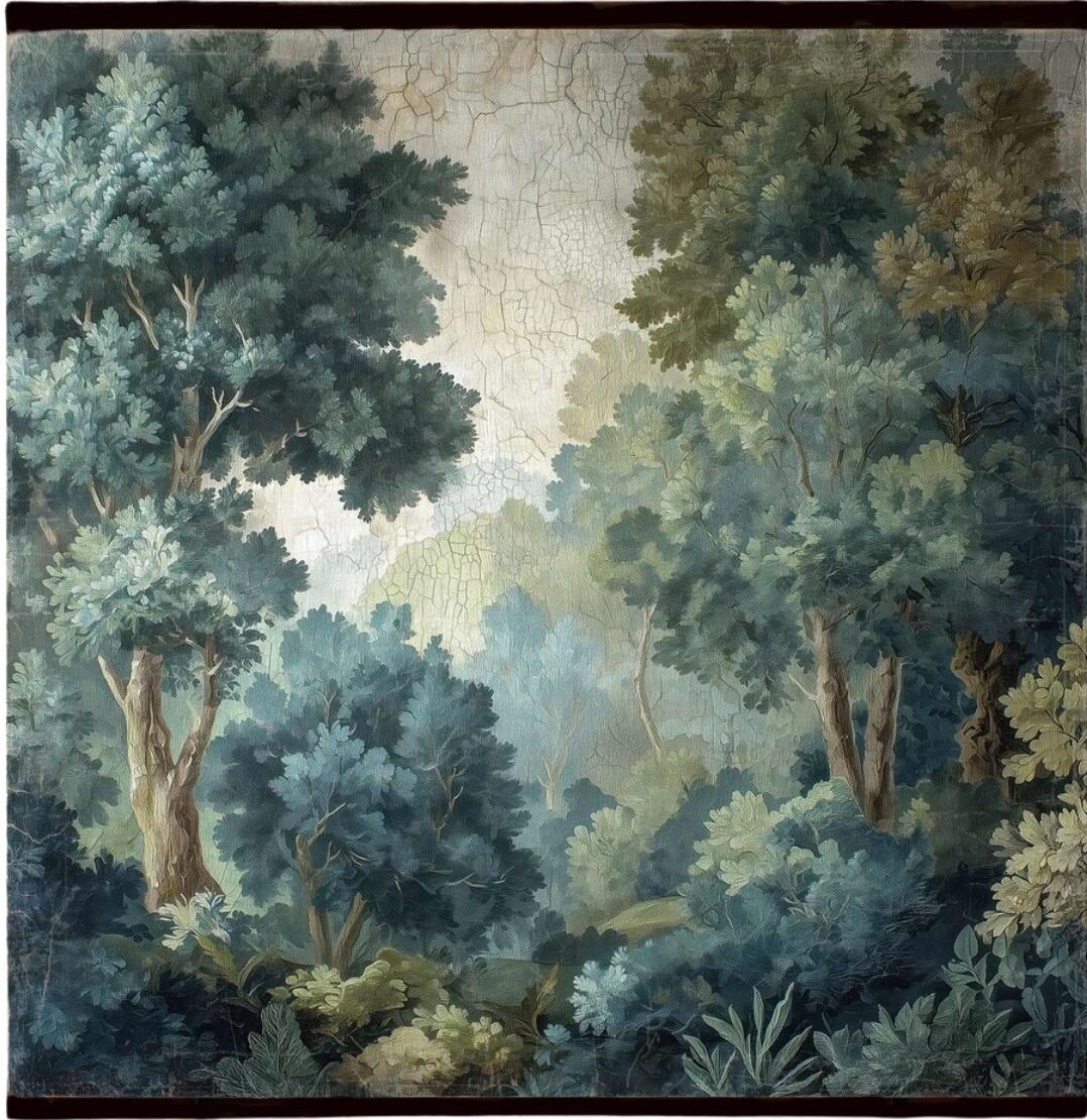 Toile à suspendre, imprimée sur papier froissé et plissé à la main