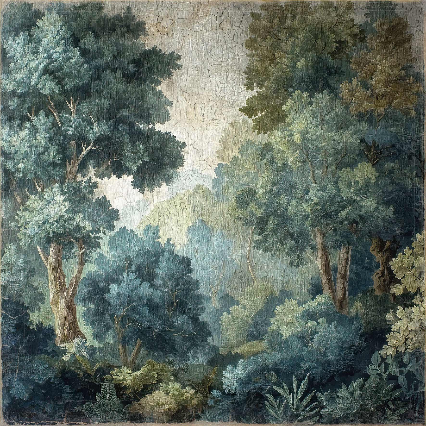 Toile à suspendre, imprimée sur papier froissé et plissé à la main