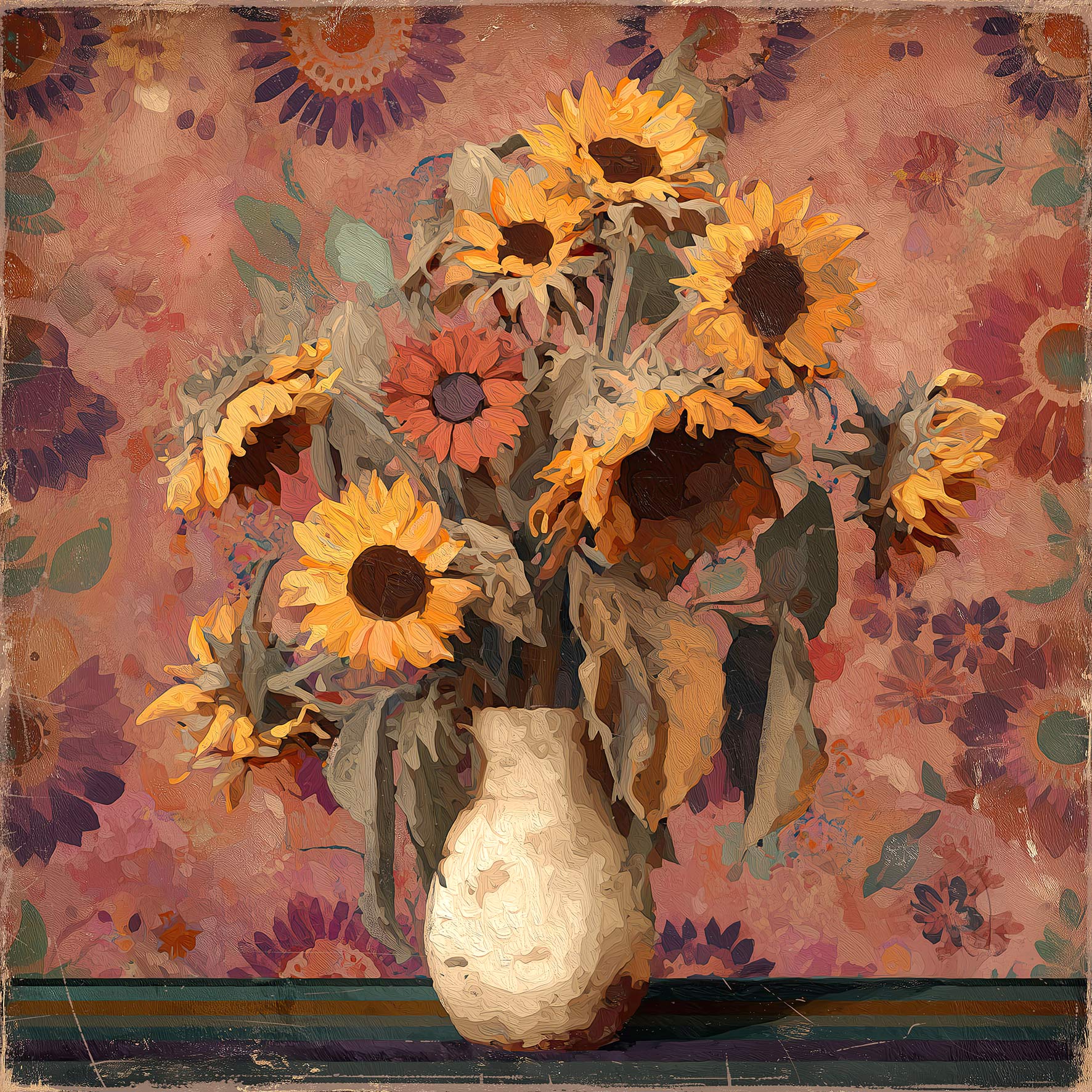 Toile vagabonde n°4 : Sunflowers