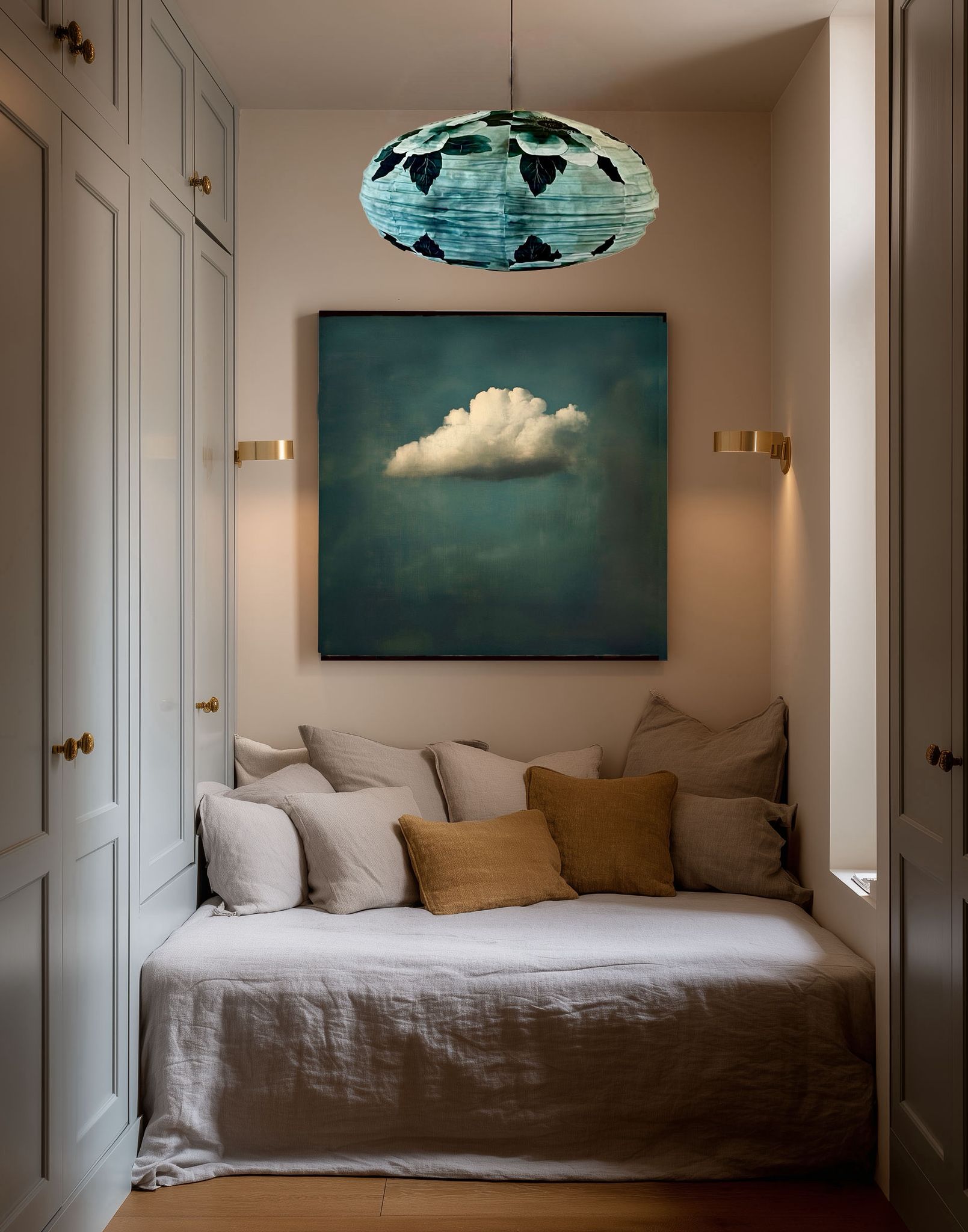 SUSPENSION EN TISSU CELESTE