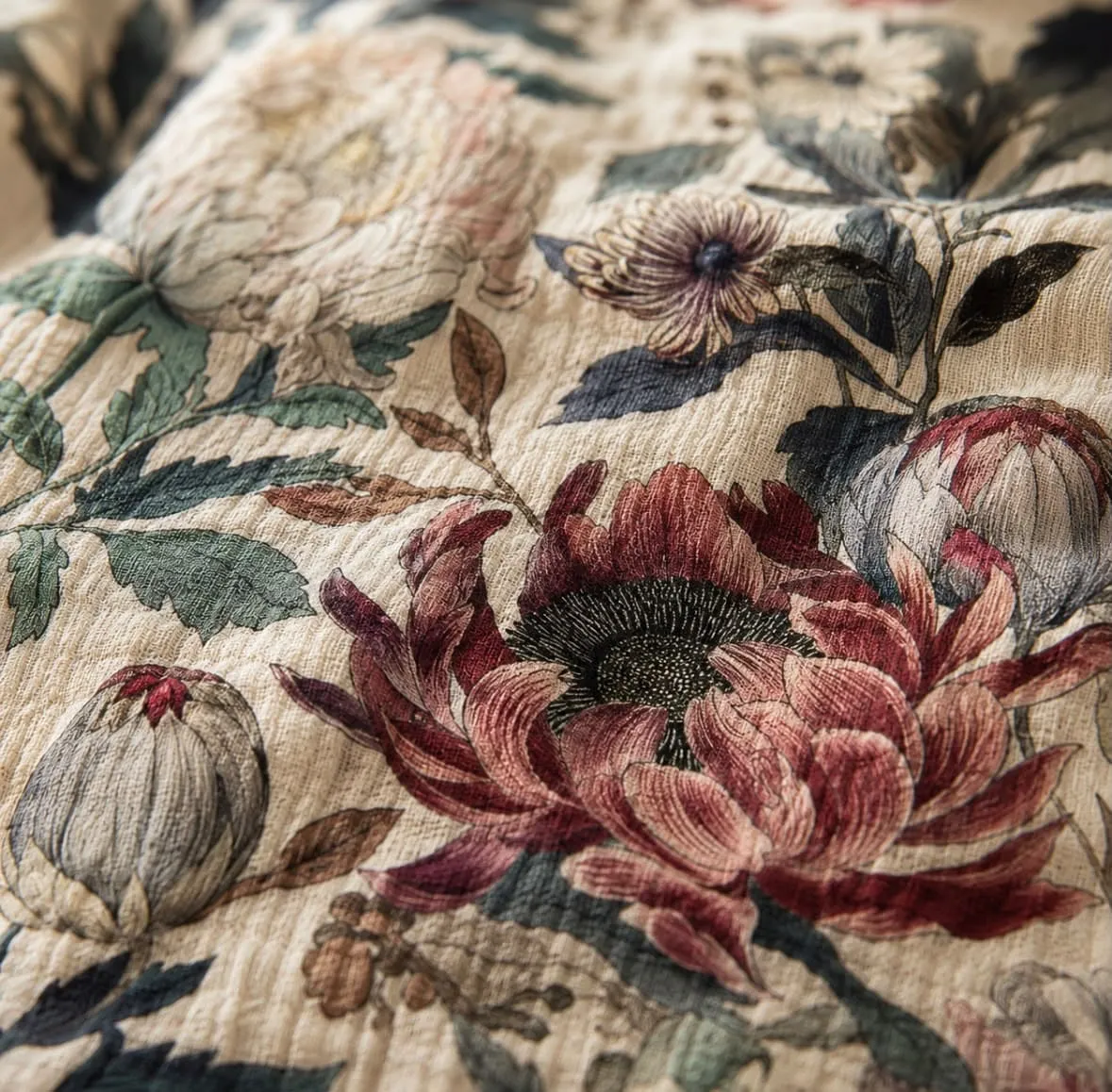 plaid, nappe, rideau fleuri, en gaze de coton, campagne chic, chambre, salon, portière décorative, tête de lit textile, décoration murale tissu, tenture murale florale, rideau haut de gamme français, , fleurs anciennes, romantique.