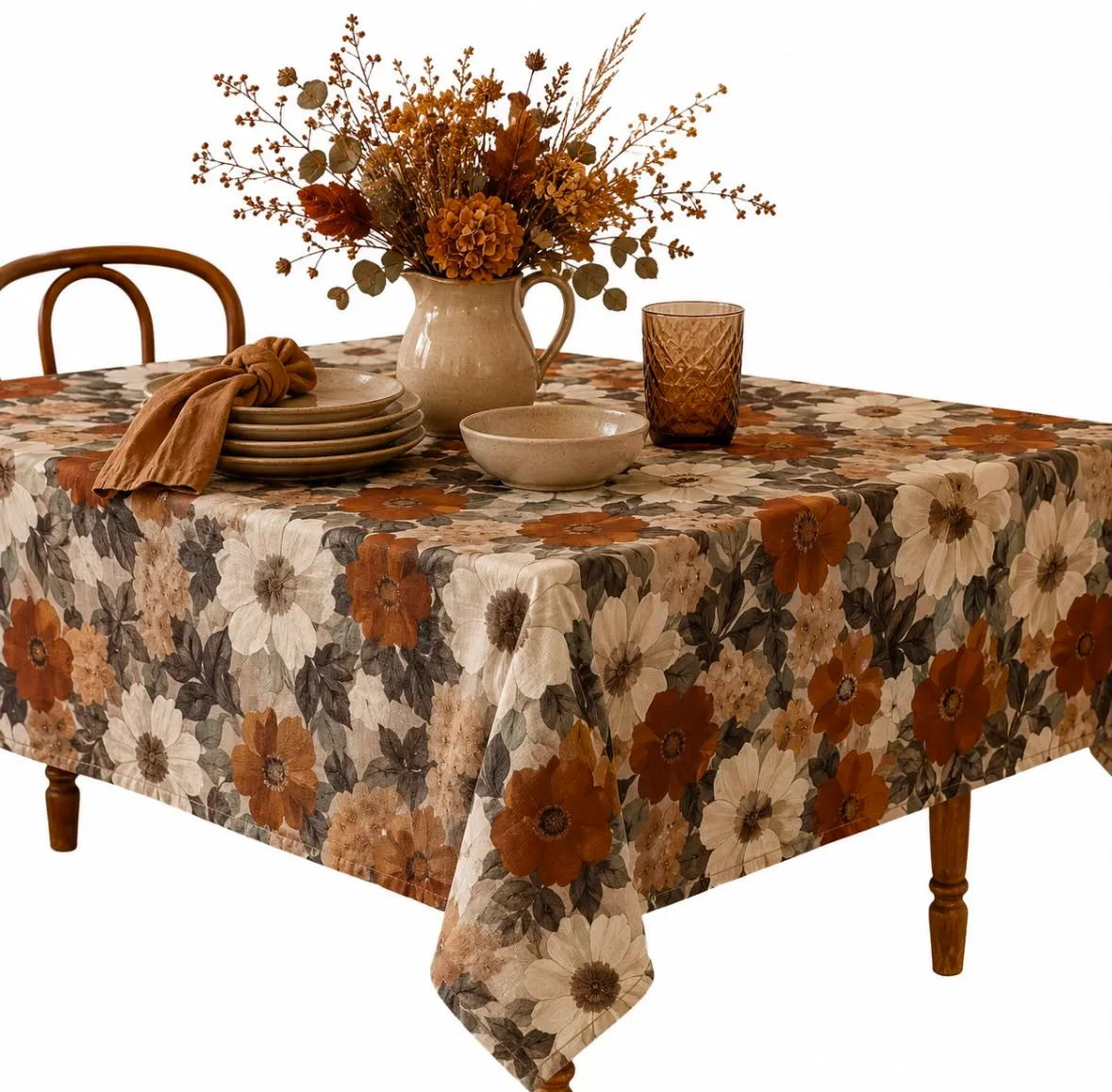 grande nappe 130 x 280 motif floral