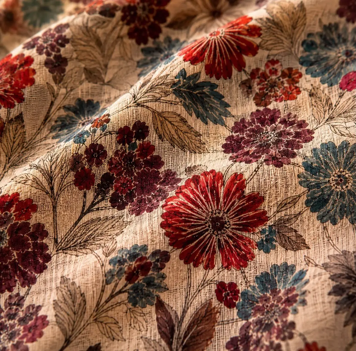 plaid, nappe, rideau fleuri, en gaze de coton, campagne chic, chambre, salon, portière décorative, tête de lit textile, décoration murale tissu, tenture murale florale, rideau haut de gamme français, , fleurs anciennes, romantique.