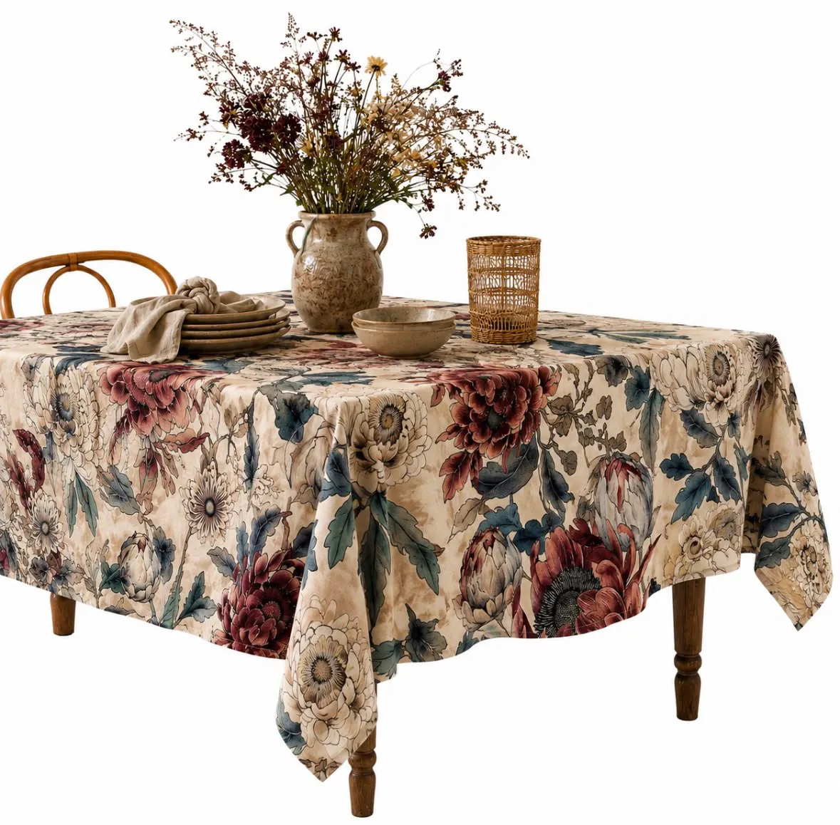 grande nappe 130 x 280 motif floral